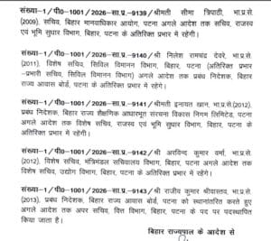 बिहार में फिर IAS अधिकारियों का तबादला, कई वरिष्ठ अधिकारियों को मिली नई जिम्मेदारी 3 bihar.3